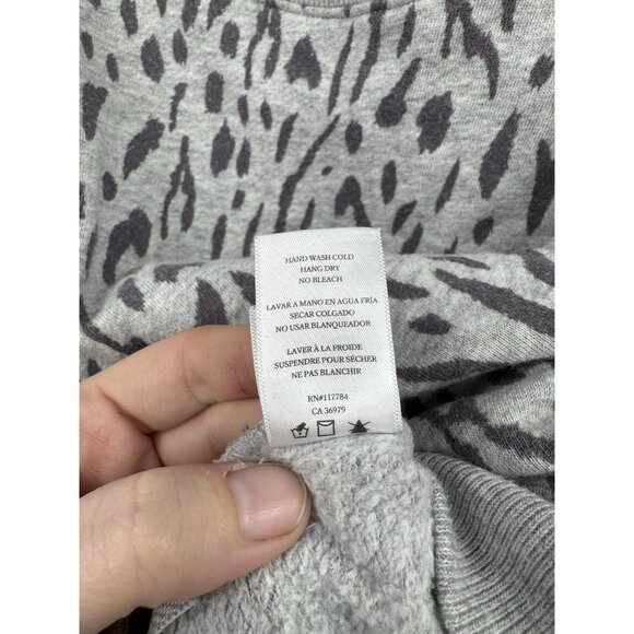 Rails Marlo Cheetah Zip Side Sweatshirt Women Large Silver Casual Bohemian - Picture 7 of 9